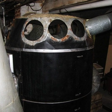 Octopus furnace with the ductwork removed.