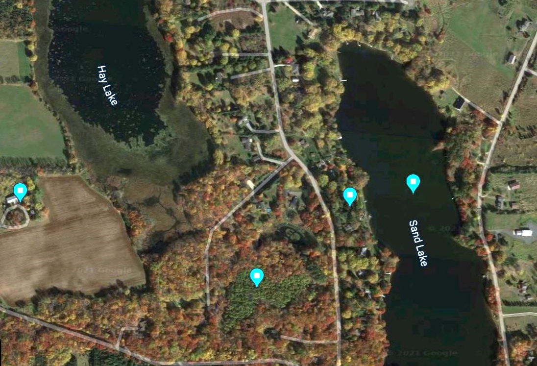 Map of Hay Lake and Sand Lake